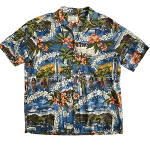 Kalaheo Hawaiian Shirt Aloha Floral MADE IN HAWAII MEN Size L Styled‎ by RJC